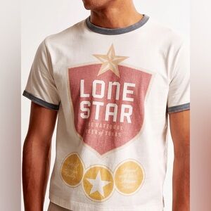 Abercrombie & Fitch Lone Star Graphic Tee Medium Vintage Style Ringer T-Shirt
